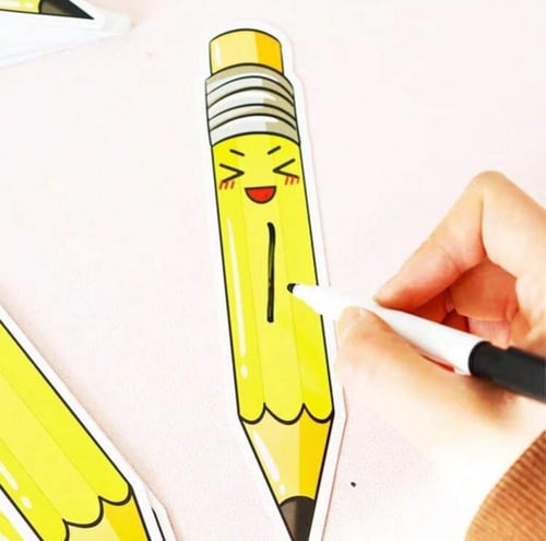 5 لوحات على شكل قلم ذو وجهين قابلة للكتابة والمسح...