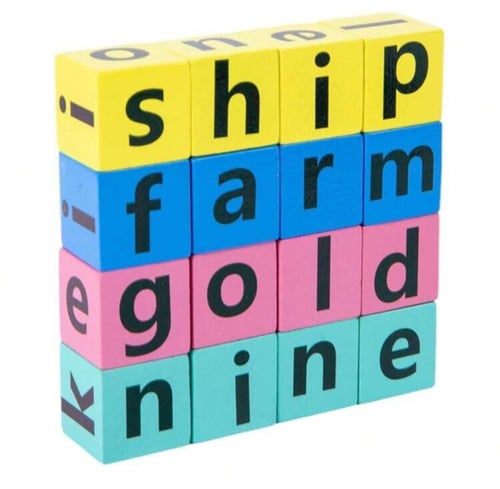 لعبة المكعبات الانجليزية لتسهيل تعلم اللغة ( تركيب...