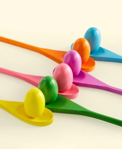 لعبة سباق وتوازن البيض مصنوع من الخشب القوي الآمن