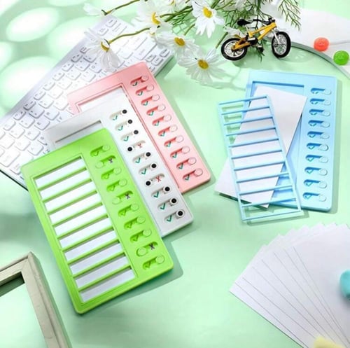 لوح بلاستيكي قوي+ 4 أوراق مقوّى للمهام اليومية تنا...