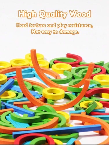 لعبة الحلقات الخشبية لألغاز التعليم و الابداع المب...