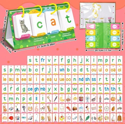 129 بطاقة تعليمية للأطفال للحروف و الكلمات الانجلي...