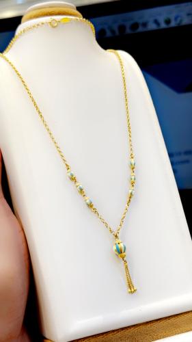 عقد هندي فيروزي عيار ٢١