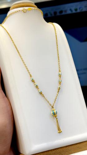 عقد هندي فيروزي عيار ٢١