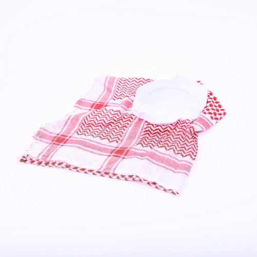 شماغ احمر مخيط مع عقال طاقيه ولادي واطفال