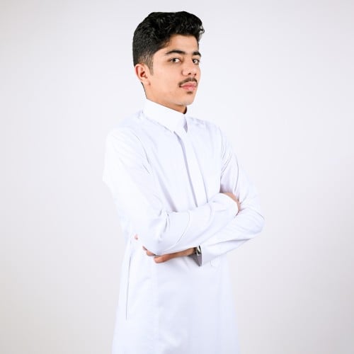 ثوب سعودي (سحاب أبيض )