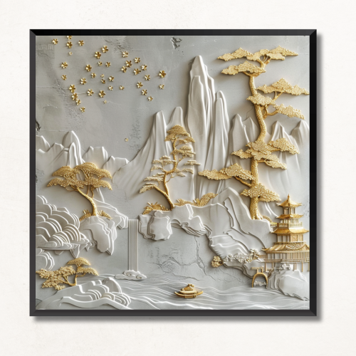 لوحة أغصان الورد الأبيض