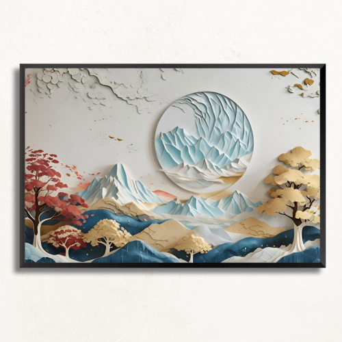 لوحة جدارية طبيعة واشجار 3D مطبوعة