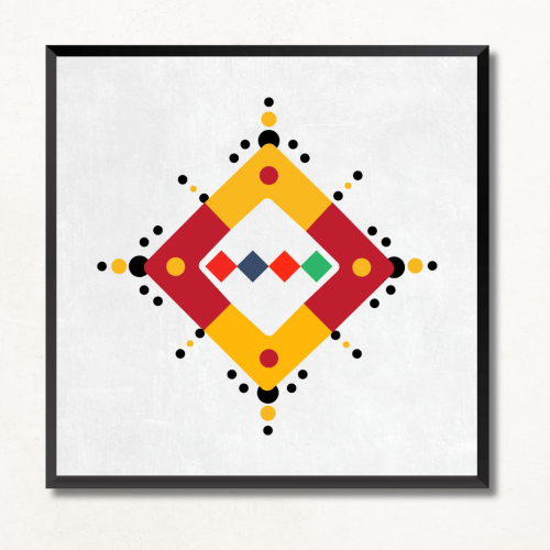 لوحة جدارية قط عسيري تجريدي - تصميم سريف