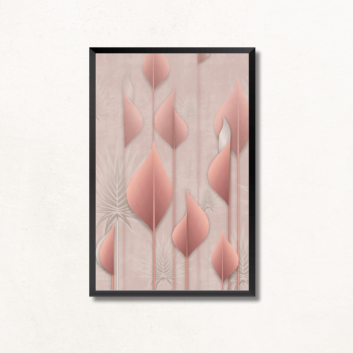 لوحة جدارية غصون وأوراق الورد