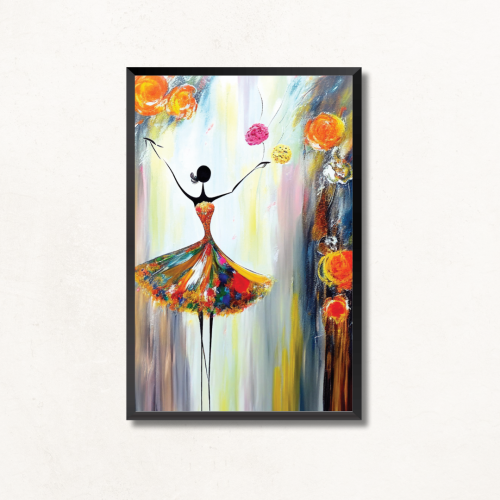 لوحة جدارية فتاتين تجريدية