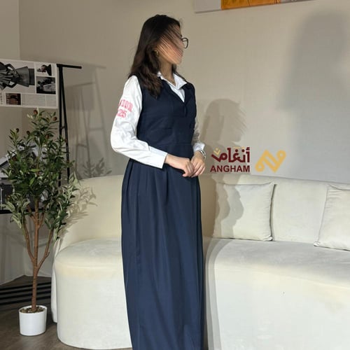 مريول مع البلوزه تطريز الكتف