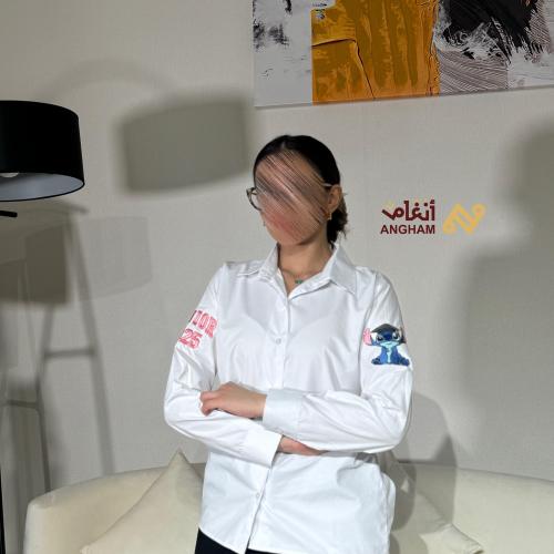 قميص تطريز الكتف حسب الطلب