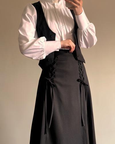 مريول تنورة مع بلوزه مع سديري