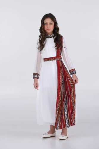 جلابية بناتي بشال جانبي تراثي