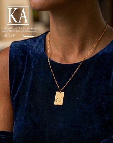 Silver pendant with a luxurious chain with the nam...