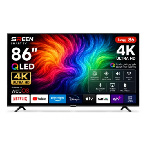 شاشة سرين 86 بوصة سمارت web os qled uhd SRET-86S4K...