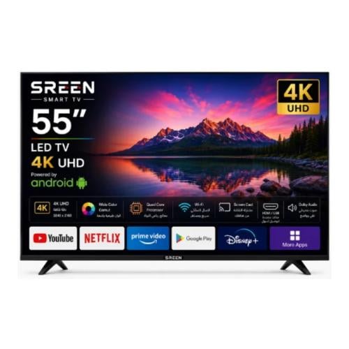 شاشة 55 بوصة سرين سمارت LED UHD 4K android 14 - SR...