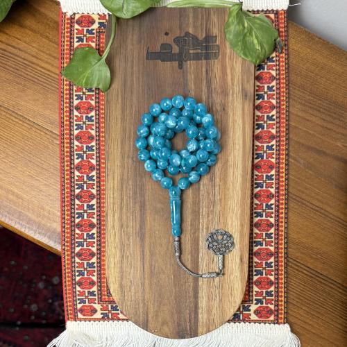 مسباح بكلايت تركوازي مع طربزونة فضة