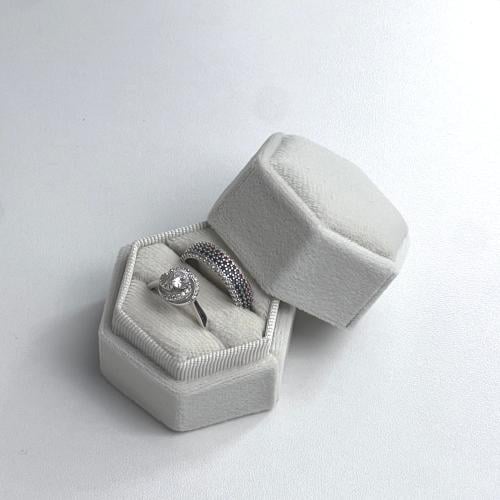 صندوق دبل مخمل رمادي