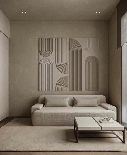 Canvas board on wooden frame with abstract art des...