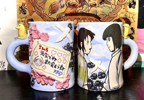 كوب شيهيرو مع هاكو وزهور - Floral Chihiro and Haku mug