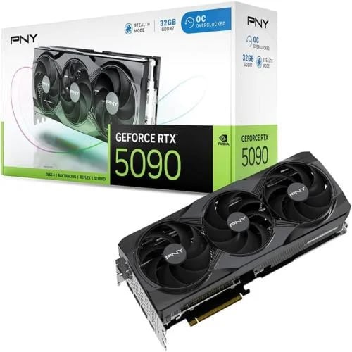 PNY GeForce RTX 5090 32GB GDDR7 OC Triple Fan - Overclocked Graphics Card