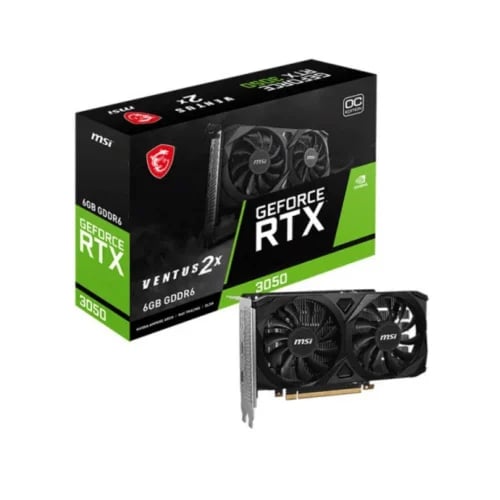 كرت شاشة 3050 إم إس آى 6 قيقا بايت - MSI GEFORCE RTX 3050 VENTUS 2X E 6G OC