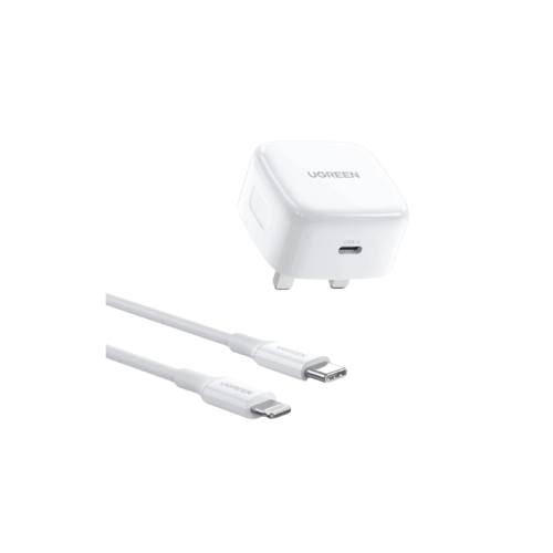 يوجرين - شاحن جداري بمنفذ USB-C وبقوة 20 واط "أبيض...