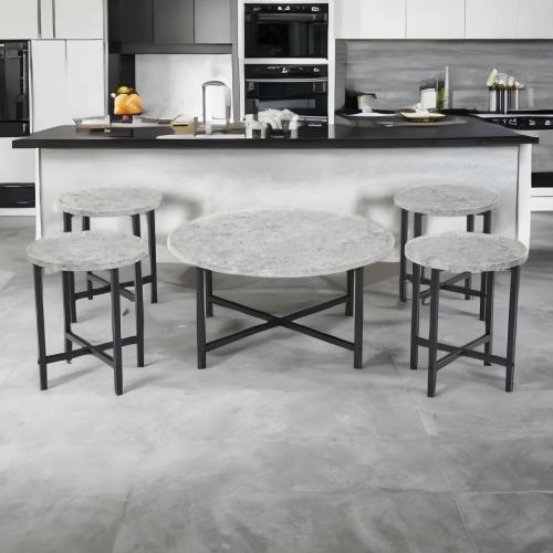 طقم شاي خشب -شكل دائري