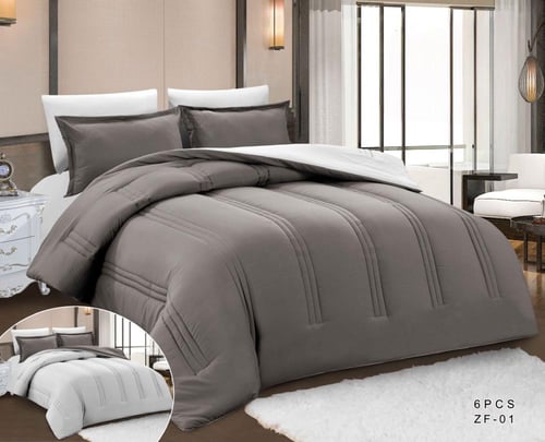 مفرش نوم ساده صيفي نفرين 6 قطع وجهين