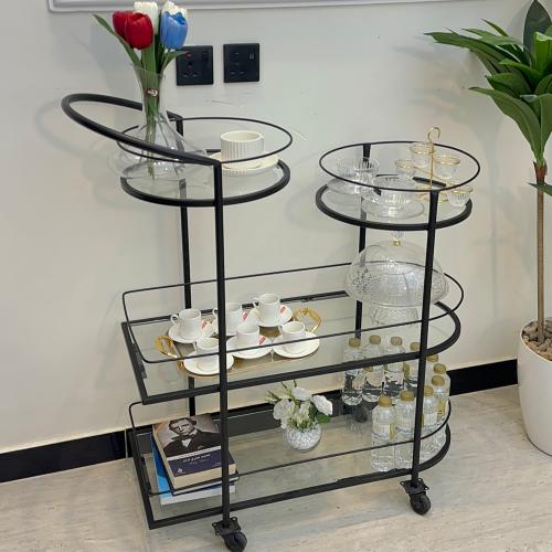 عربة تقديم فاخره ادوار علوية دائريه