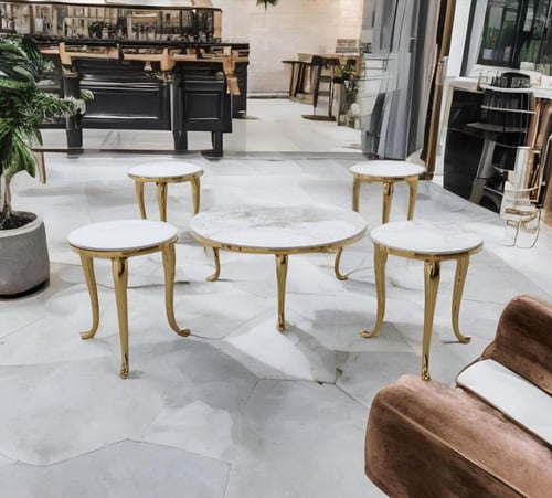 طقم طاولات ضيافة سرميك 5 قطع