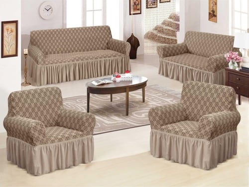 لبس كنب 4 قطع قماش جاكار فخم