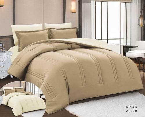 مفرش نوم ساده صيفي نفرين 6 قطع وجهين