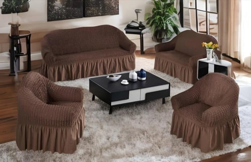 لبس كنب 4 قطع قماش كريش تركي