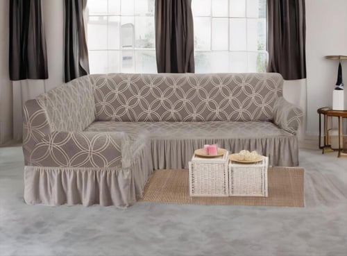 لبس كنب حرف L قماش شانيل اماراتي مقاوم للماء