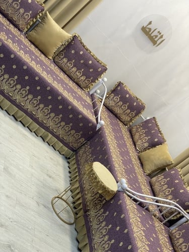 شراشف جيزاني مجالس إستقبال مطرز على طرف كورنيش