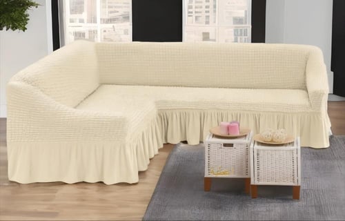 لبس كنب حرف L قماش كريش تركي