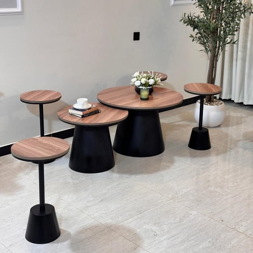 طقم طاولة ضيافة دائري 6 قطع