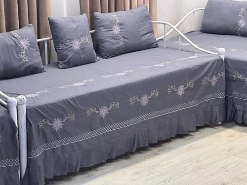 شراشف جيزاني مجالس استقبال قماش قطن إسباني مطرز