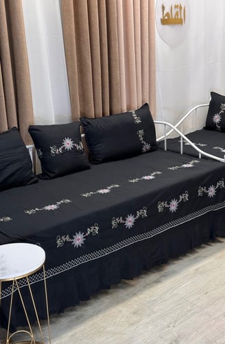 شراشف جيزاني مجالس استقبال قماش قطن إسباني مطرز