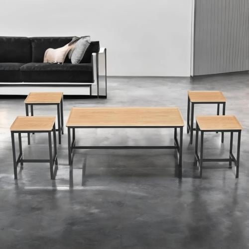 طقم شاي خشب -شكل مربع