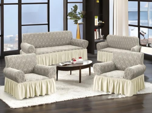 لبس كنب 4 قطع قماش شانيل اماراتي مقاوم للماء