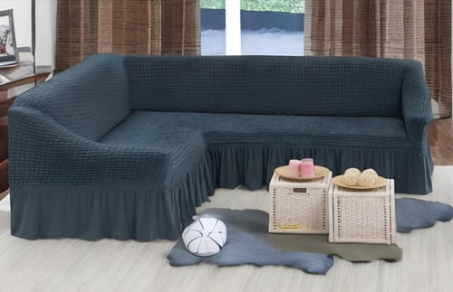 لبس كنب حرف L قماش كريش تركي