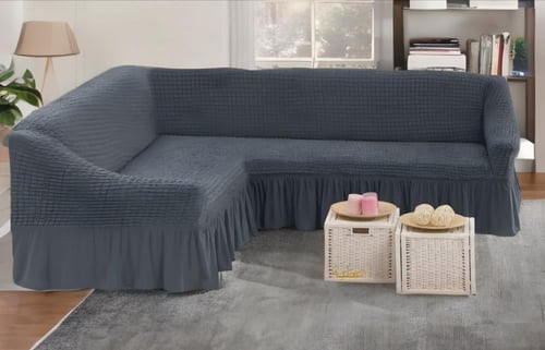 لبس كنب حرف L قماش كريش تركي