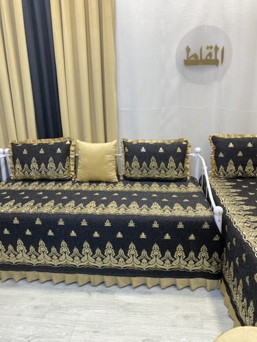 شراشف جيزاني مجالس إستقبال مطرز على طرف كورنيش