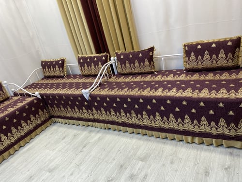 شراشف جيزاني مجالس إستقبال مطرز على طرف كورنيشmo