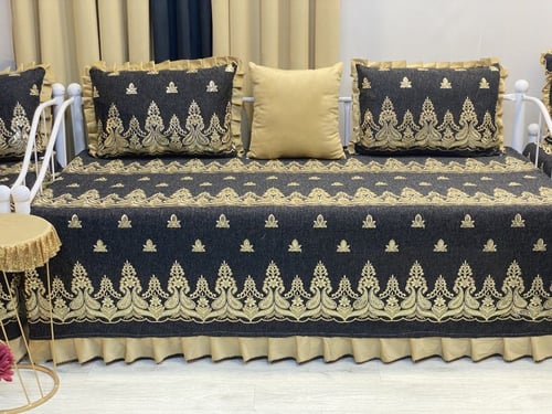 شراشف جيزاني مجالس إستقبال مطرز على طرف كورنيش