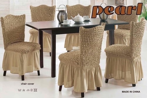 لبس كرسي طاولة طعام قماش كريش تركي